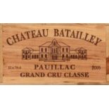 12 Bottles Chateau Batailley Grand Cru Classe Pauillac 2005 in OWC