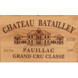 12 Bottles Chateau Batailley Grand Cru Classe Pauillac 2003 in OWC