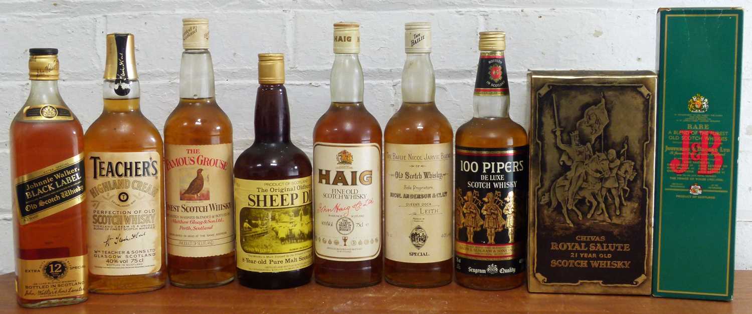 9 Bottles Collection of Various 1980’s 75cl.bottles Proprietary and Premium Scotch Whisky