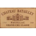 12 Bottles Chateau Batailley Grand Cru Classe Pauillac 2008 in OWC