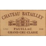 12 Bottles Chateau Batailley Grand Cru Classe Pauillac 2008 in OWC