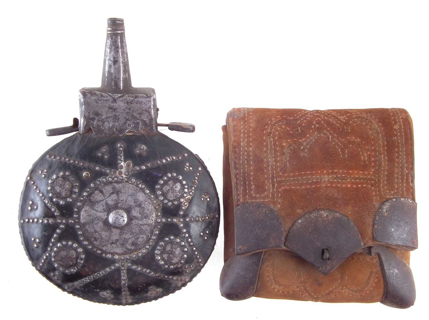 Afghan powder flask and an ammunition pouch