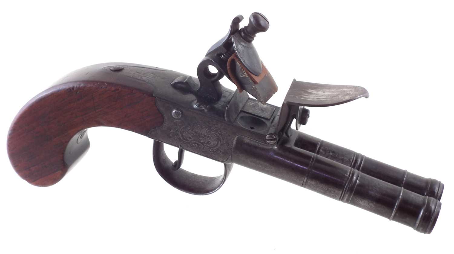 Flintlock double barrel boxlock pistol