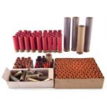 Collection of mainly prewar shotgun cartridges cases