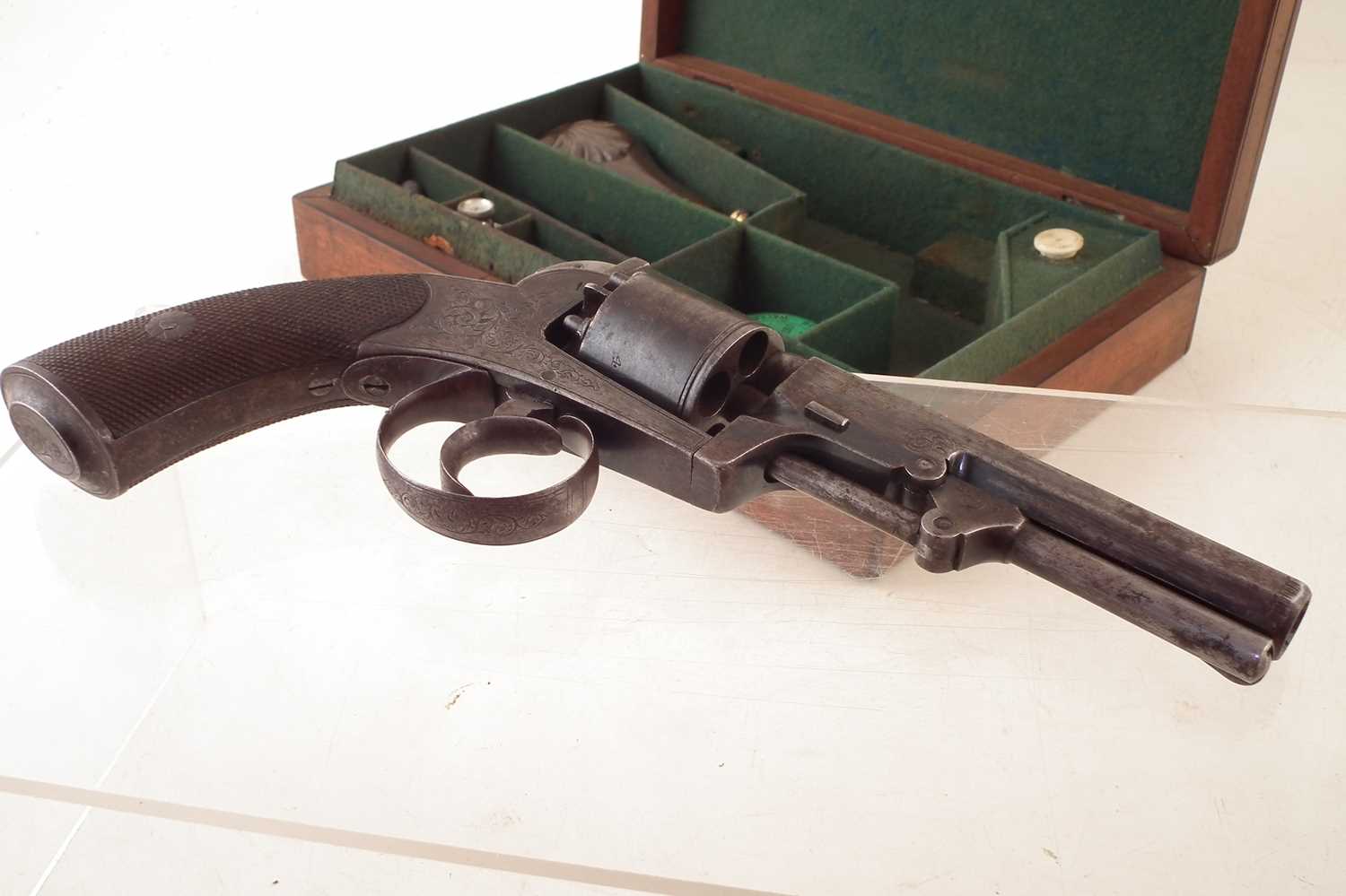 J.A. Harper percussion revolver with case - Image 7 of 15