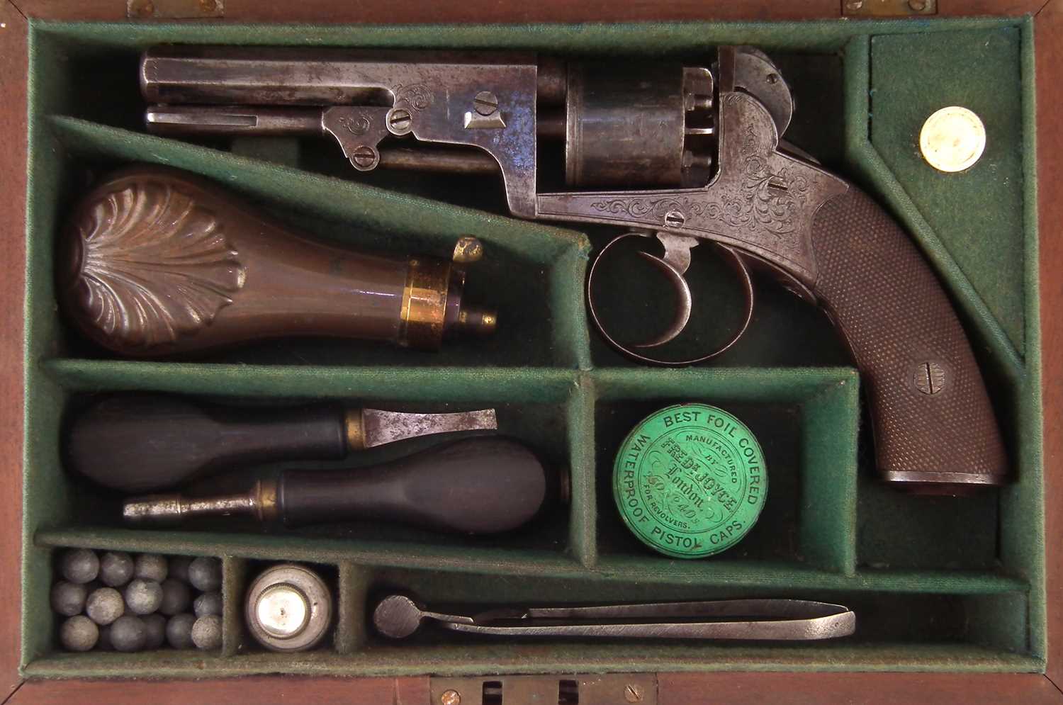 J.A. Harper percussion revolver with case