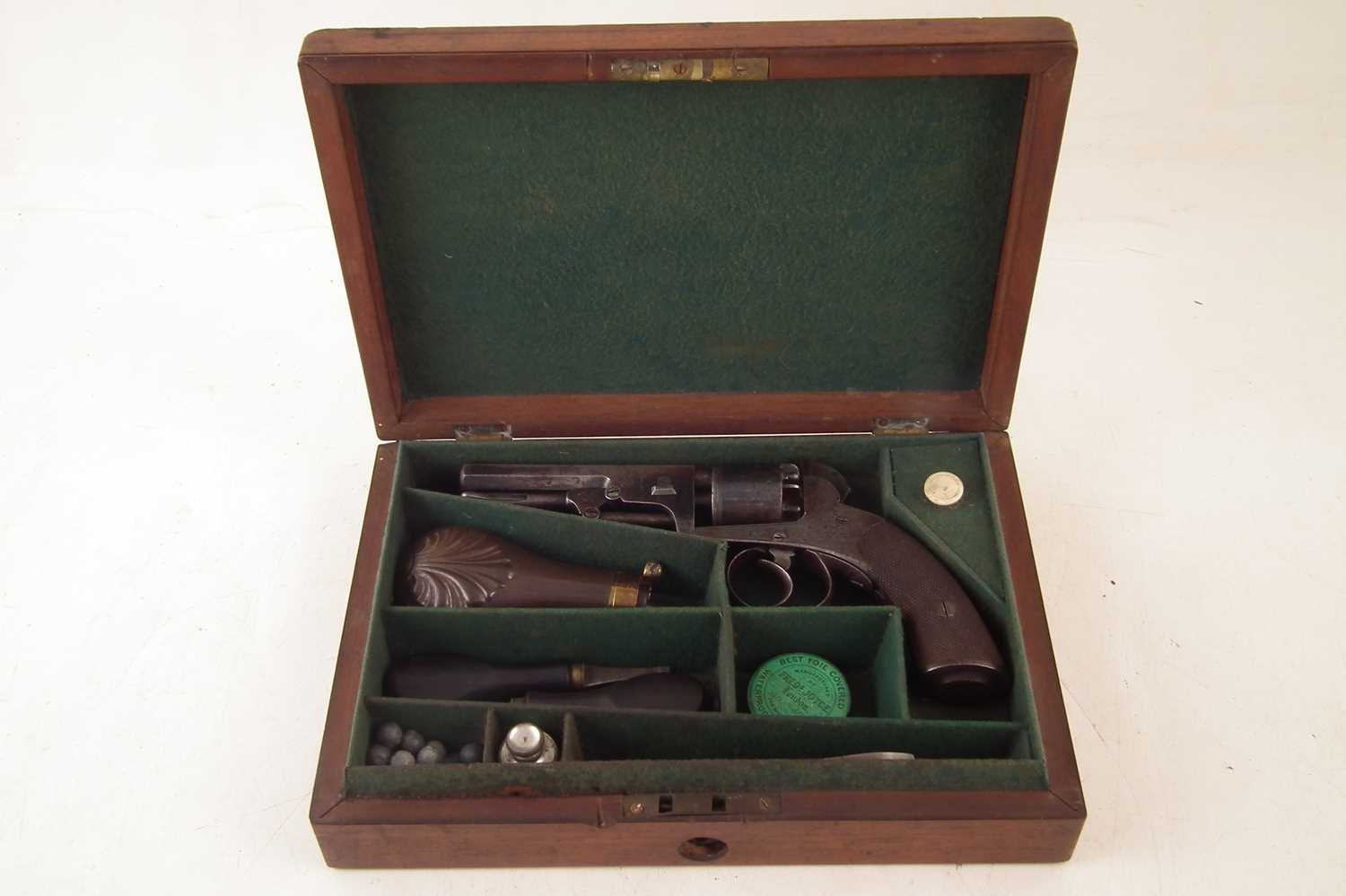 J.A. Harper percussion revolver with case - Image 2 of 15