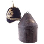 The Suffolk regiment cloth helmet in case