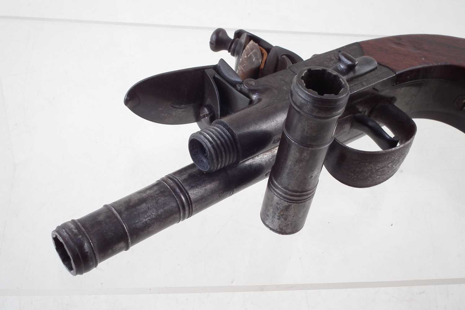 Flintlock double barrel boxlock pistol - Image 9 of 9