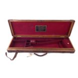 Oak and leather shotgun case by Henry Atkin,