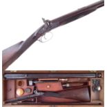 Cased Alex Henry percussion double rifle retailed by R. T. Pritchett with incredibly unusual rifling