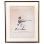 Framed original 1798 print St. John's Southwark Volunteer