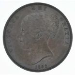 Queen Victoria, Penny, 1853, gEF.