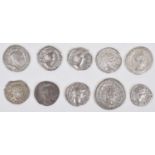 Selection of Ancient Roman silver coins to include denarii and one Philip I antoninianus (16).