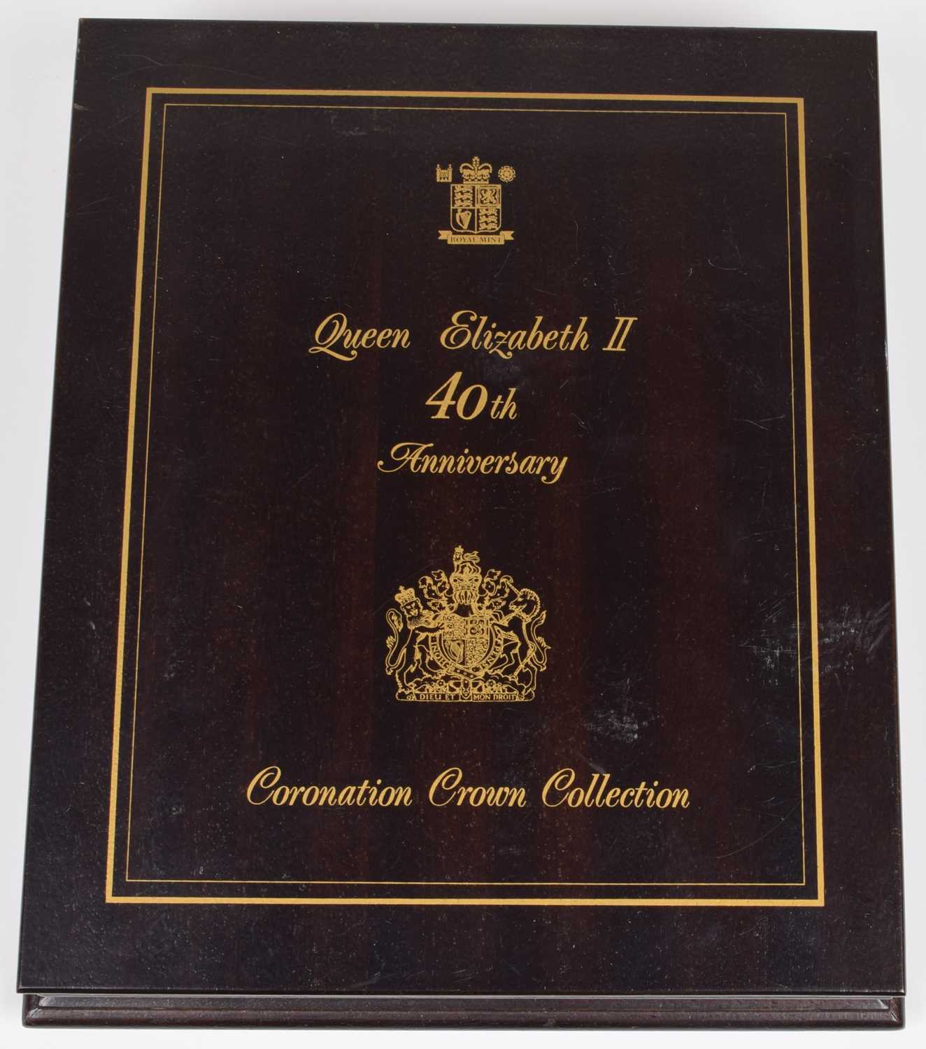 A Royal Mint Queen Elizabeth II 40th Anniversary Coronation Silver Proof Crown Collection, - Image 2 of 2