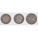 Selection of five world silver coins to include Victoria 1883 shilling (5).