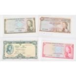 Selection of banknotes from Malta, Scotland and Ireland.