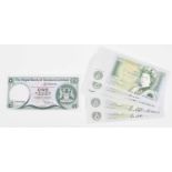 Fourteen One Pound banknotes (14).