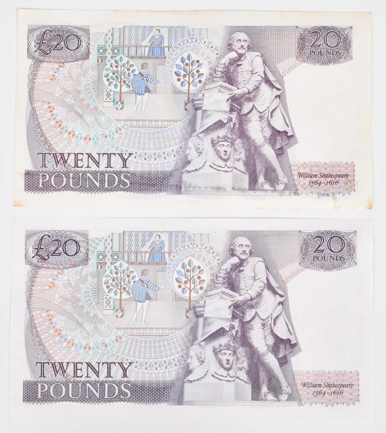 Two Bank of England, Series "D" Pictorial Issue banknotes (2). - Image 2 of 2