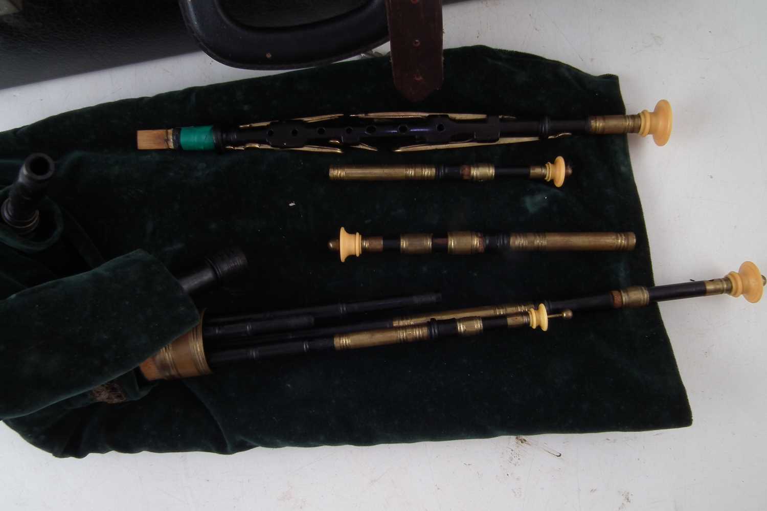 Cased set of Northumbrian small pipes marked Burleigh S44 - Image 2 of 4