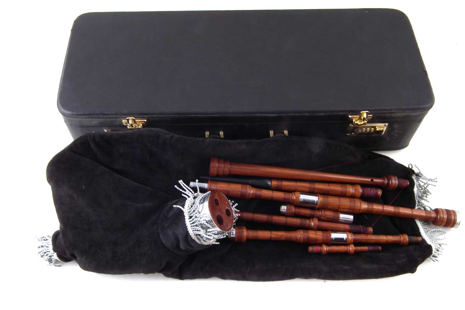 Cased set of bagpies.