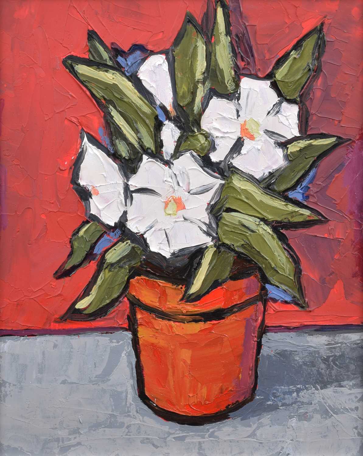 David Barnes (British 1943-) "White Flowers"