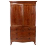 Early 19th century mahogany linen press