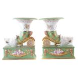 Pair of Continental porcelain garnitures