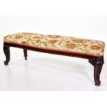 Victorian mahogany upholstered window seat