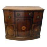 George III mahogany bow-front sideboard