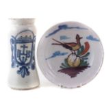 Delft bowl and an apothecary jar