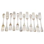 Twelve George III dinner forks,