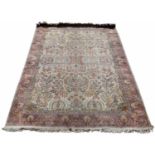 Modern silk and cotton Persian rug.