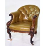 Victorian button-back upholstered chair