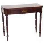 Regency mahogany fold-over tea table