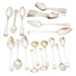 A large selection of George III and later spoons,