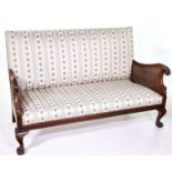 Edwardian mahogany framed double cane sofa