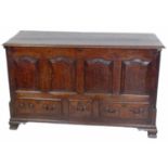 George III oak Lancashire chest.