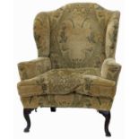 Early 19th-century wing-back upholstered chair