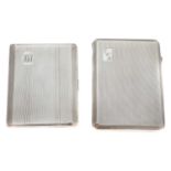 Two George V silver cigarette cases,