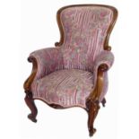Victorian rosewood framed upholstered chair