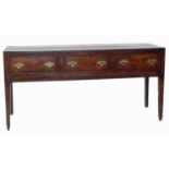 George III oak three drawer dresser base