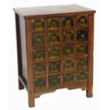 20th-century Chinese stained pine apothecary cabinet,