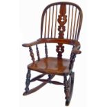Victorian high-back Windsor rocking chair