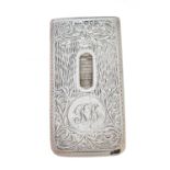 An Edward VII silver card case,