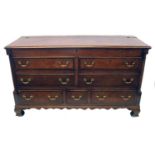 George III oak and mahogany Lancashire chest