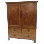 Victorian figured mahogany linen press