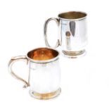 Two silver mugs,