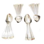 Four sets of George III and later silver teaspoons,