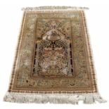 20th century Turkey Heneke silk prayer rug